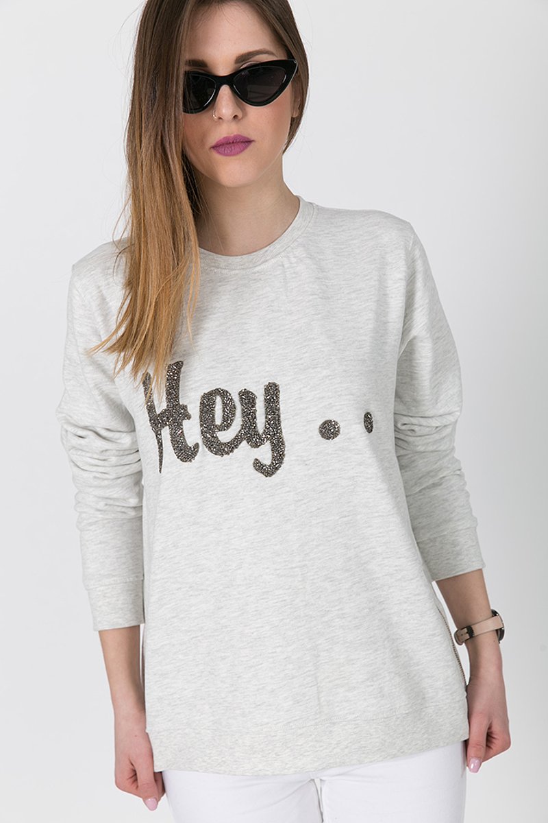 Picture of  Sweatshirt "Hey" in Off-White Melange