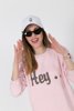 Γυναικείο Φούτερ "Hey" σε Ροζ Χρώμα