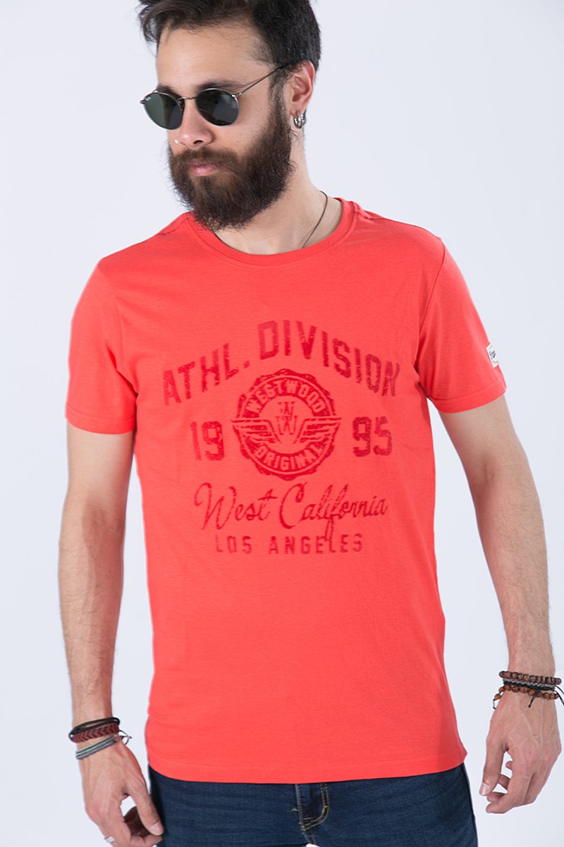 Ανδρικό Κοντομάνικο T-Shirt "Athletic Division 1995" σε Κόκκινο Χρώμα