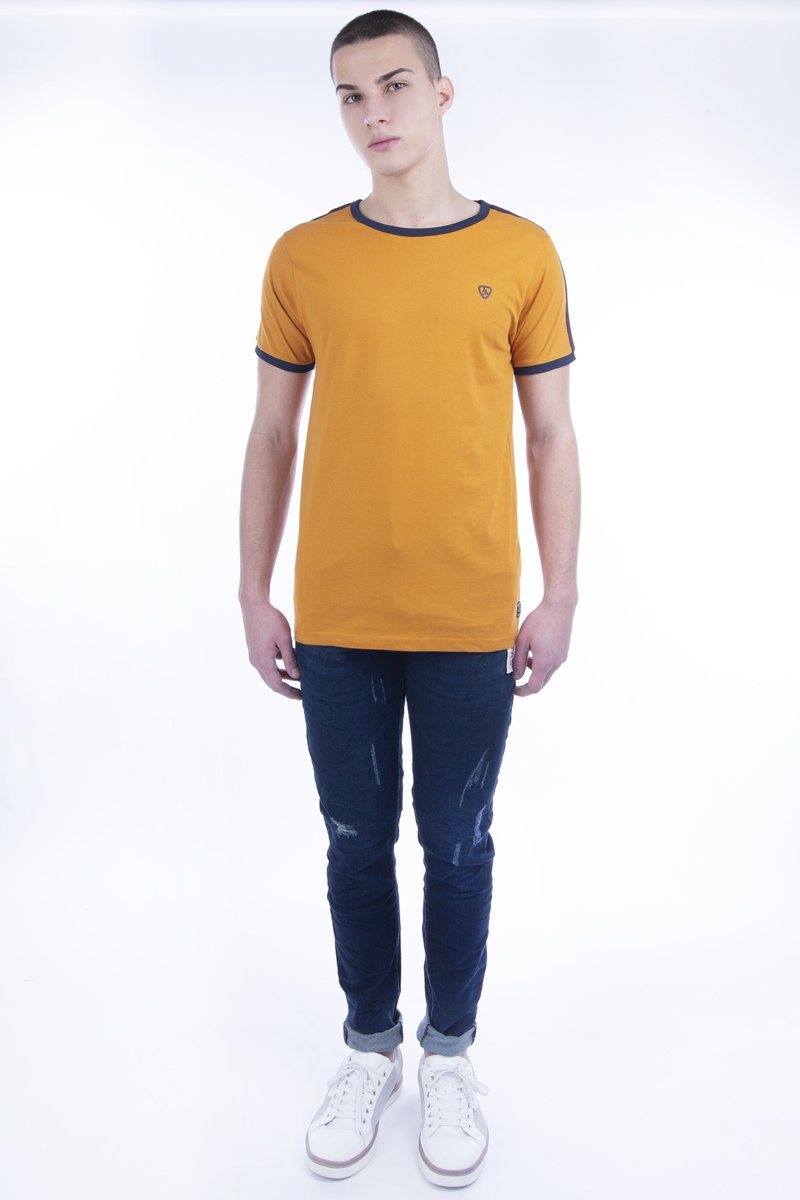 Ανδρικό T-Shirt Κοντομάνικο "Shoulder Stripe" Πορτοκαλί