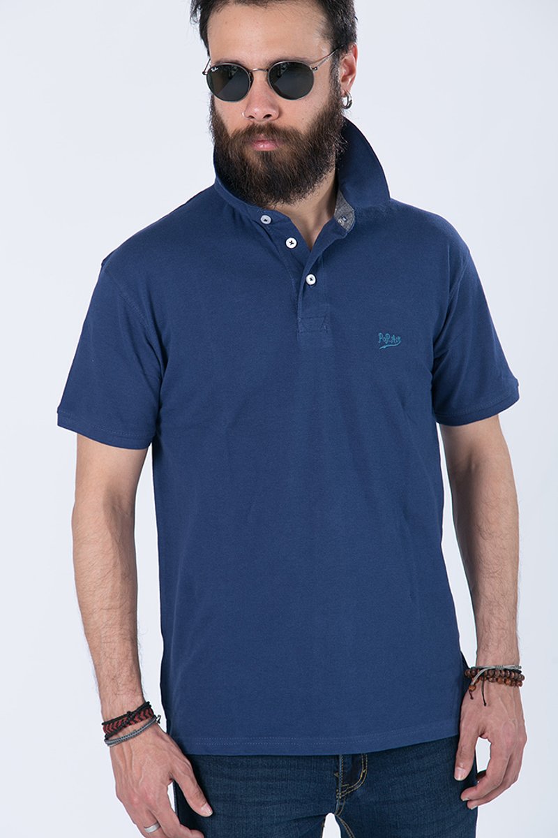 Picture of Basic Polo shirt short sleeves"Serge" Blue navy
