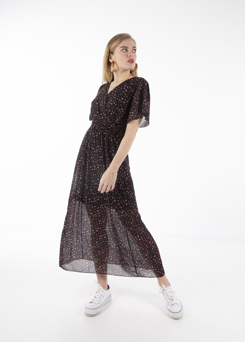 Picture of Maxi floral dress "Mirell"  in Black