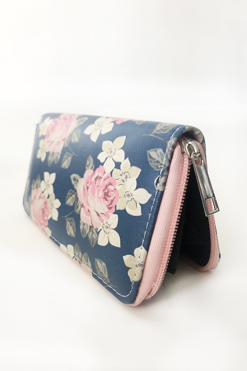 Picture of Floral Wallet "CLARA" Blue Navy