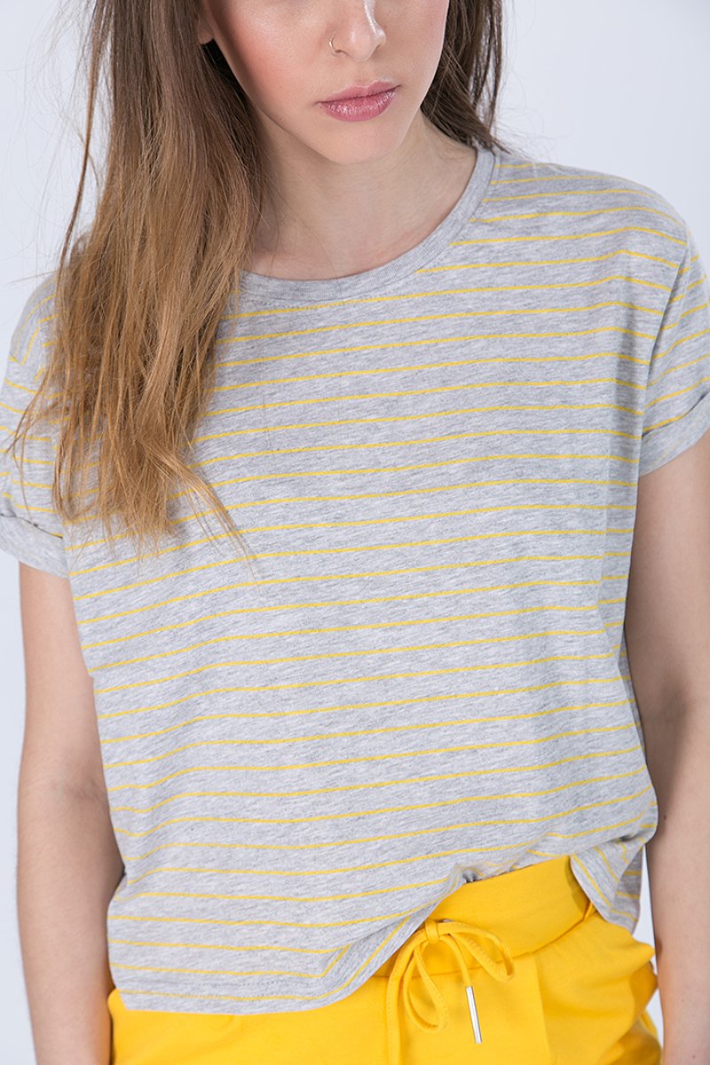 Γυναικείο Κοντομάνικο T-Shirt "Tia" με Ριγέ Σχέδιο
