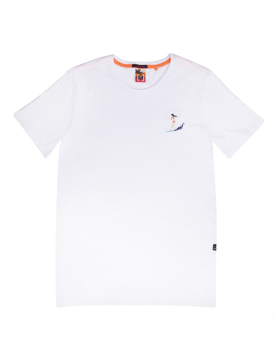 Ανδρικό Κοντομάνικο T-Shirt "Surfin Pin Up" σε Χρώμα Λευκό
