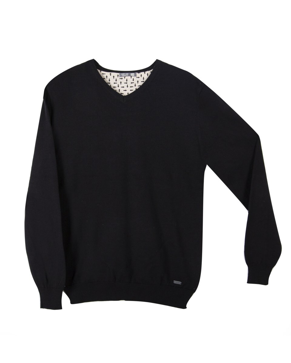 Picture of Basic Sweater V neck in Black