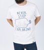 Ανδρικό Κοντομάνικο T-Shirt "Never Stop Exploring" σε χρώμα λευκό