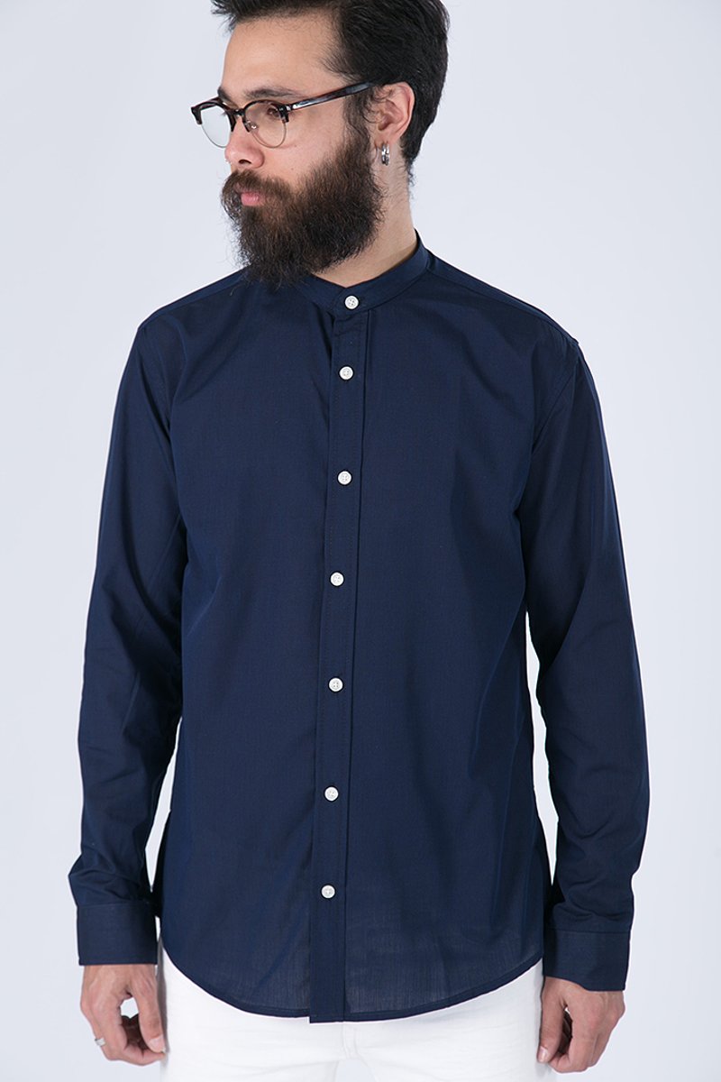 Picture of Men's Long Sleeve Shirt "Mao" in Blue