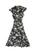Picture of Floral Midi Short Sleeve Dress in Black
