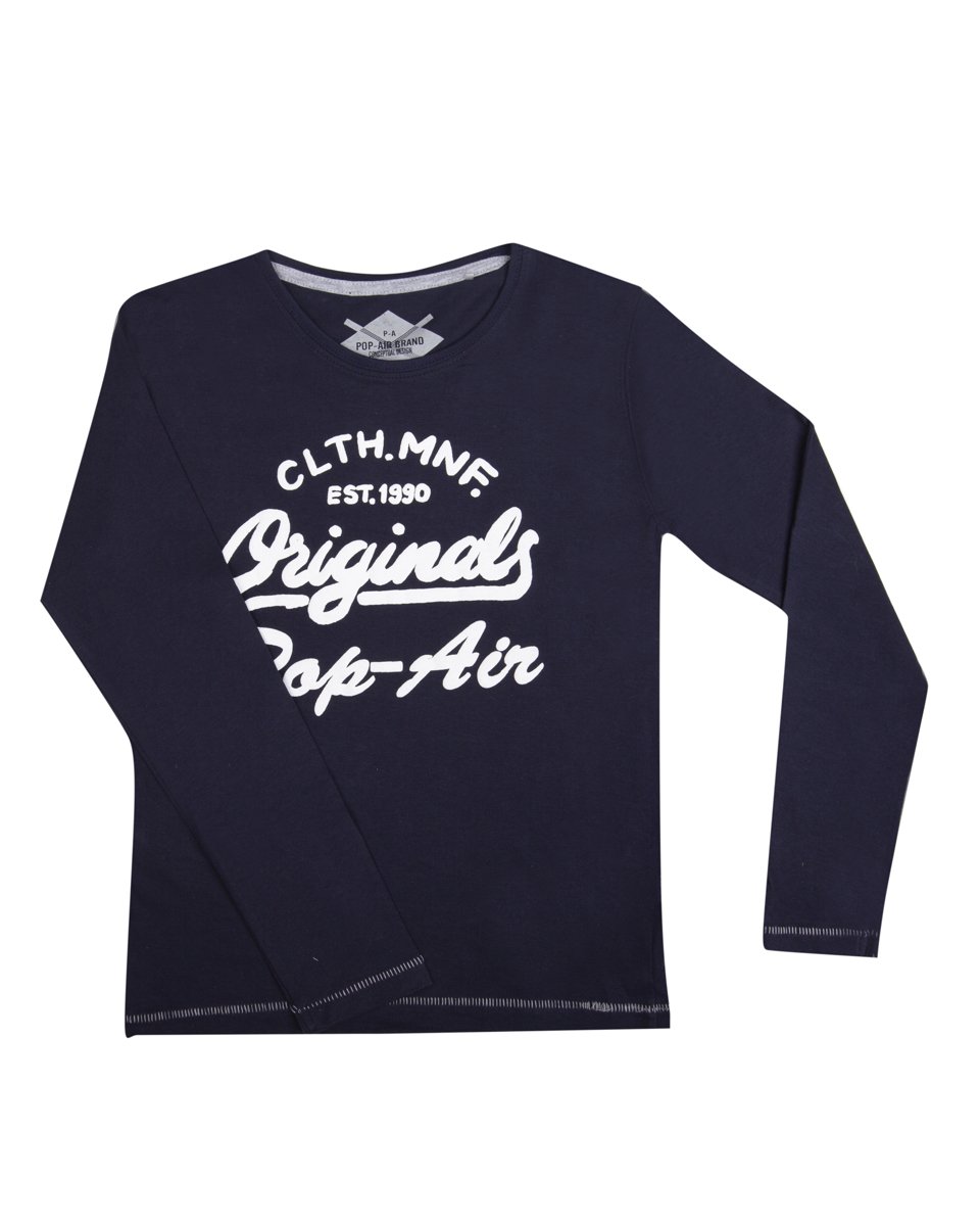 Picture of Kids Printed Long Sleeve T-Shirt "Originals" in Blue Navy