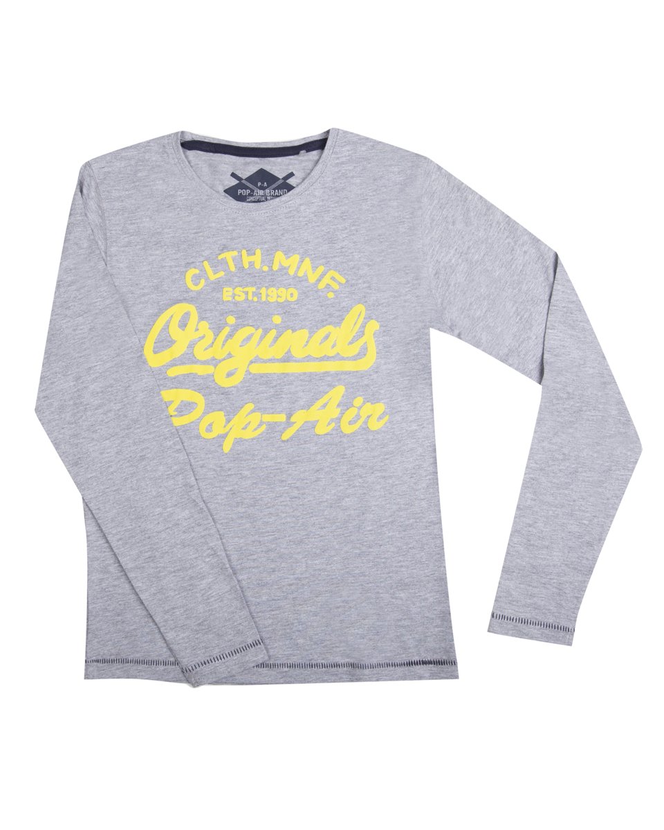 Picture of Kids Printed Long Sleeve T-Shirt "Originals" in Grey Light