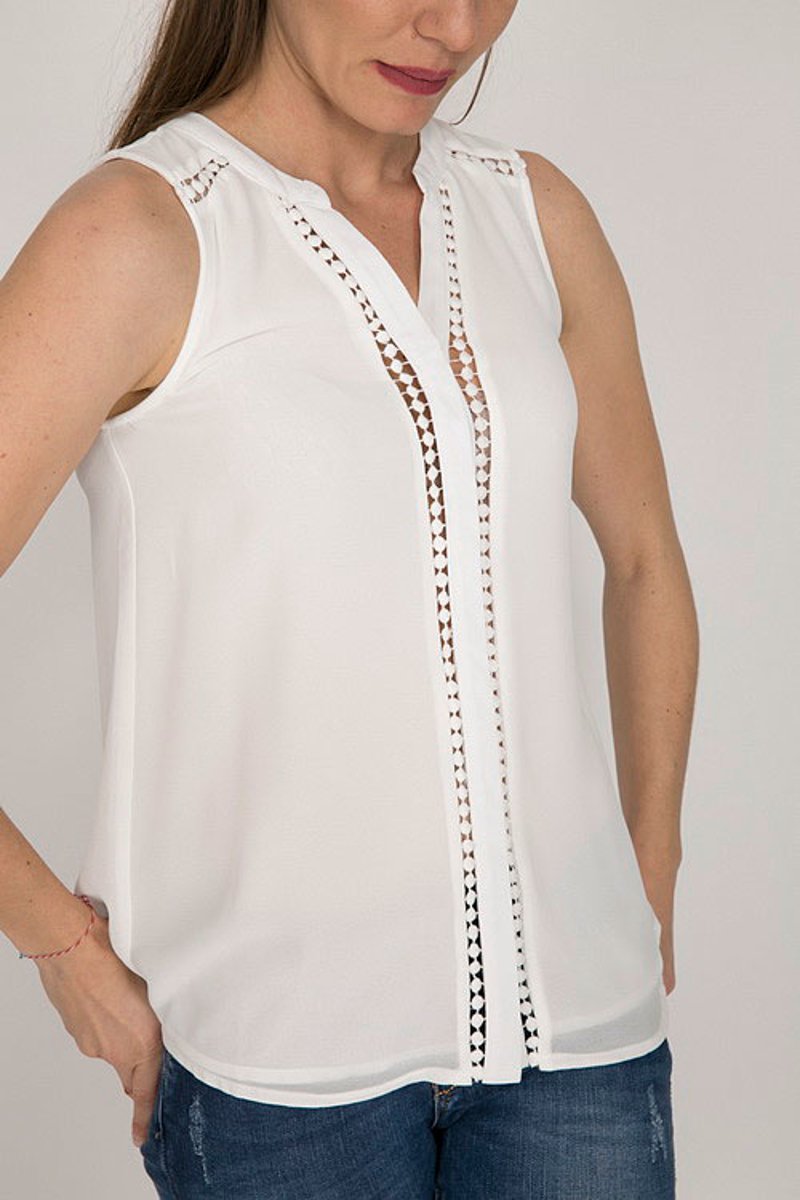 Γυναικεία Μπλούζα Αμάνικη "Suzy" σε Χρώμα Off-White