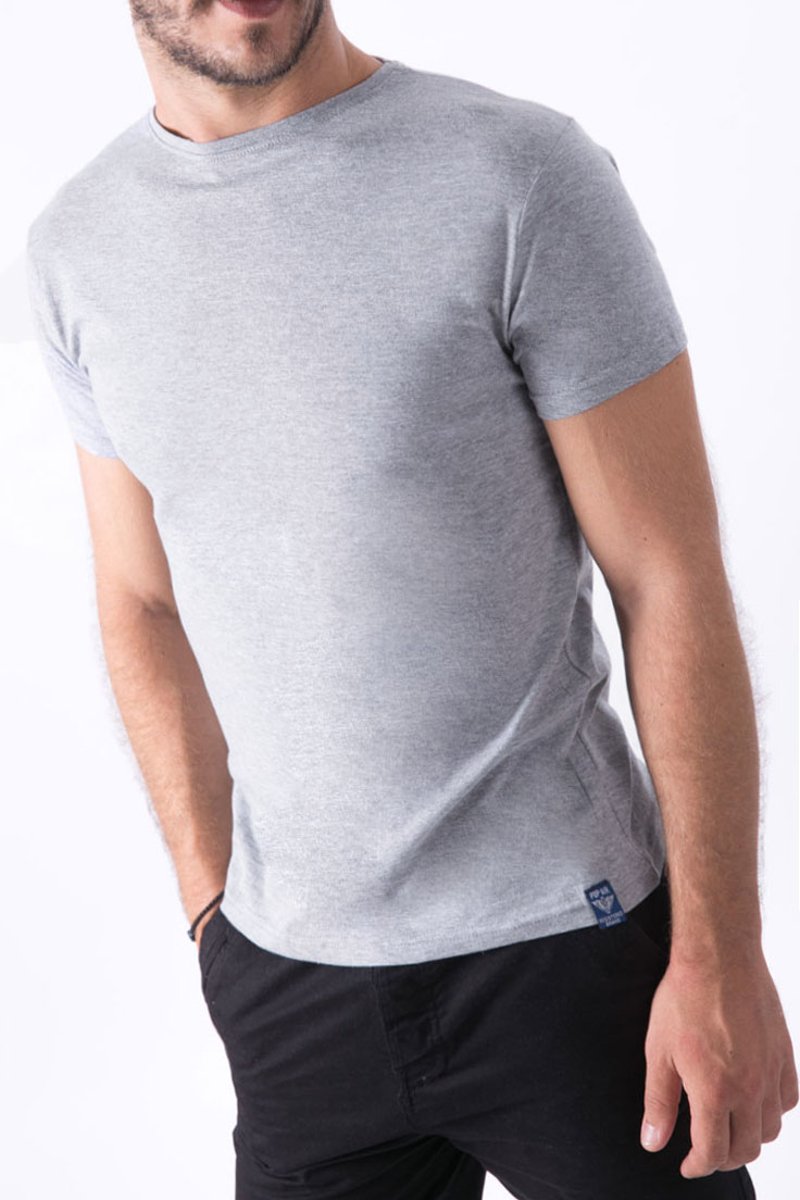 Ανδρικό Κοντομάνικο T-Shirt "Basic" σε Grey Melange