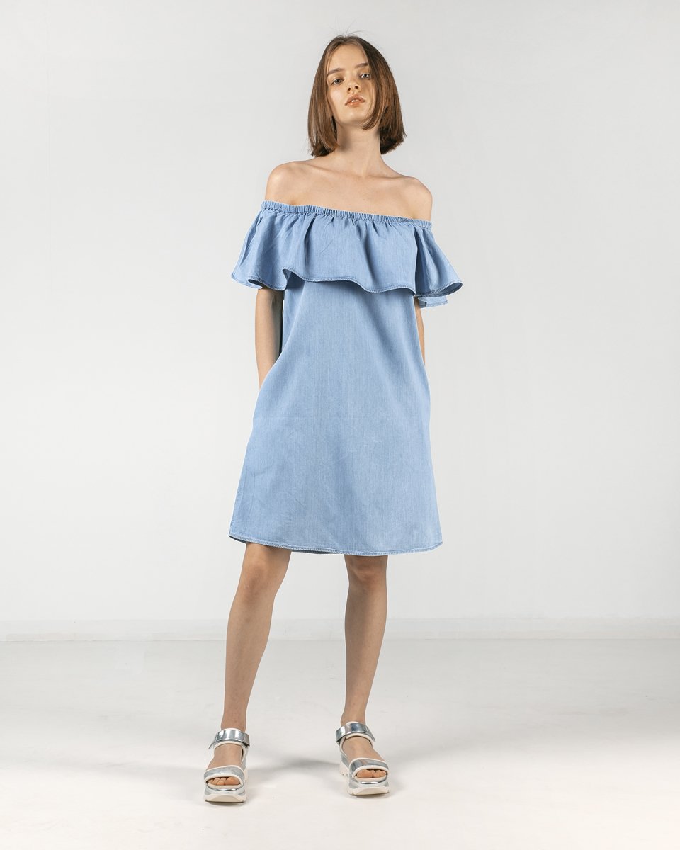 Picture of Mini Short Sleeve Dress "Karina" in Blue Light