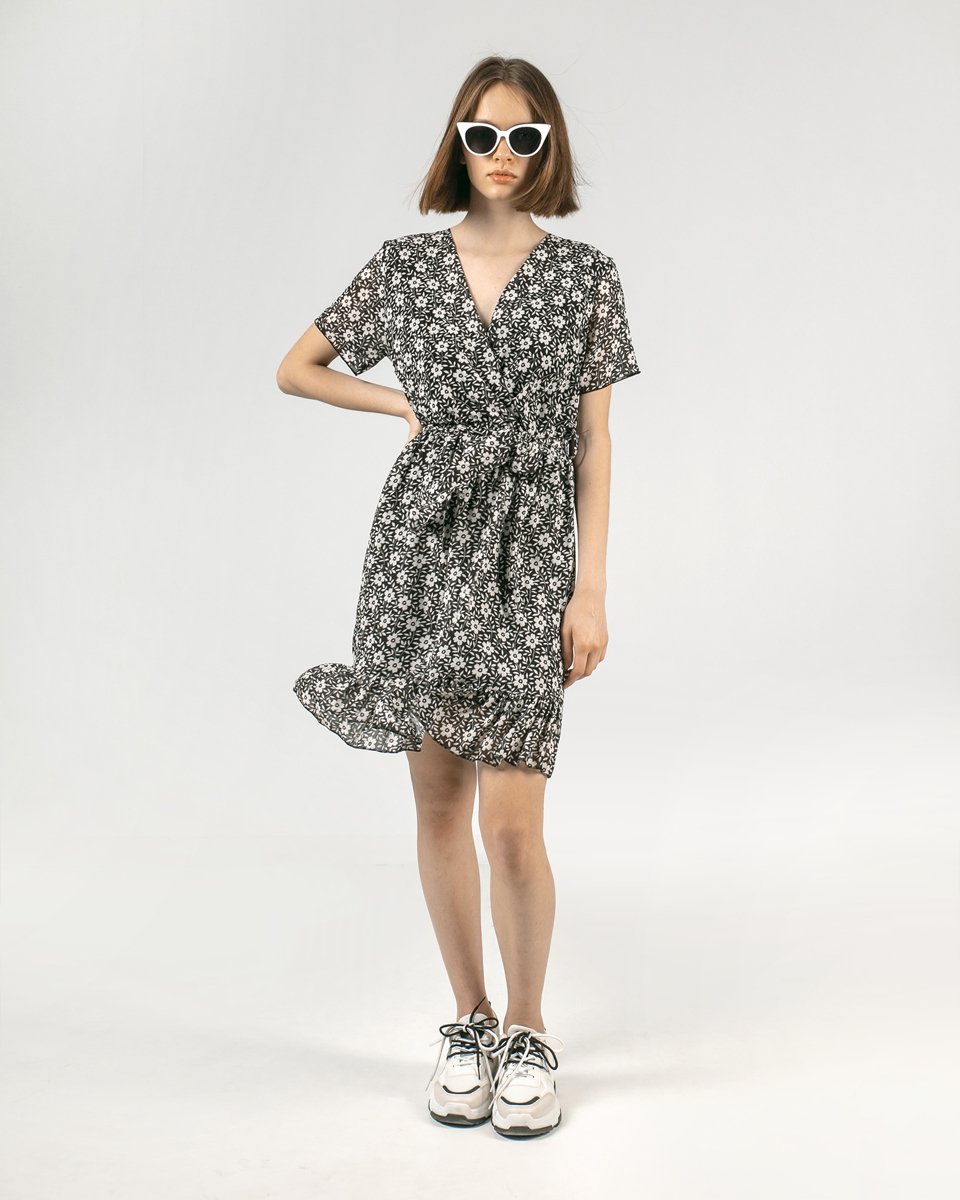 Picture of Mini Printed Dress "Lina" in Black