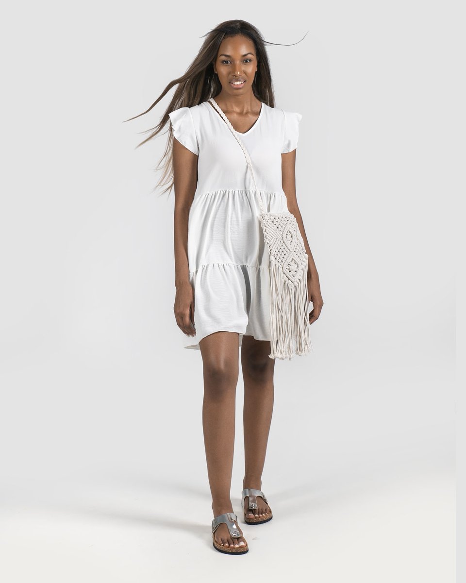 Picture of Mini Flowing  Dress "Emilia" in Off-White