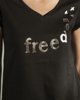 Γυναικεία Κοντομάνικη Μπλούζα "Freedom" σε Χρώμα Μαύρο