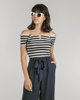 Picture of Women's Short Sleeve Striped Top "Shila" in Blue Navy