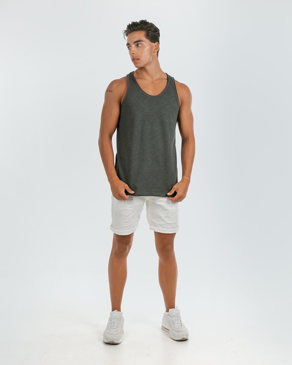 Picture of Men's Basic Sleeveless T-Shirt "Singlet" in Khaki