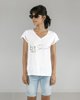 Γυναικεία Κοντομάνικη Μπλούζα "Happy" σε Χρώμα Λευκό