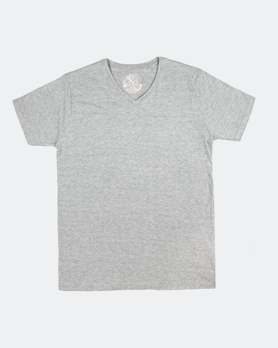 Ανδρικό Basic Κοντομάνικο T-Shirt σε Χρώμα Γκρι Μελανζέ