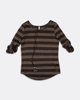 Picture of Women's Striped 3/4 Sleeve Top "Elle" in Camel