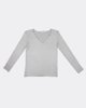 Γυναικεία Μακρυμάνικη Μπλούζα Πλεκτή "Zina" σε Χρώμα Ανοιχτό Γκρι Μελανζέ