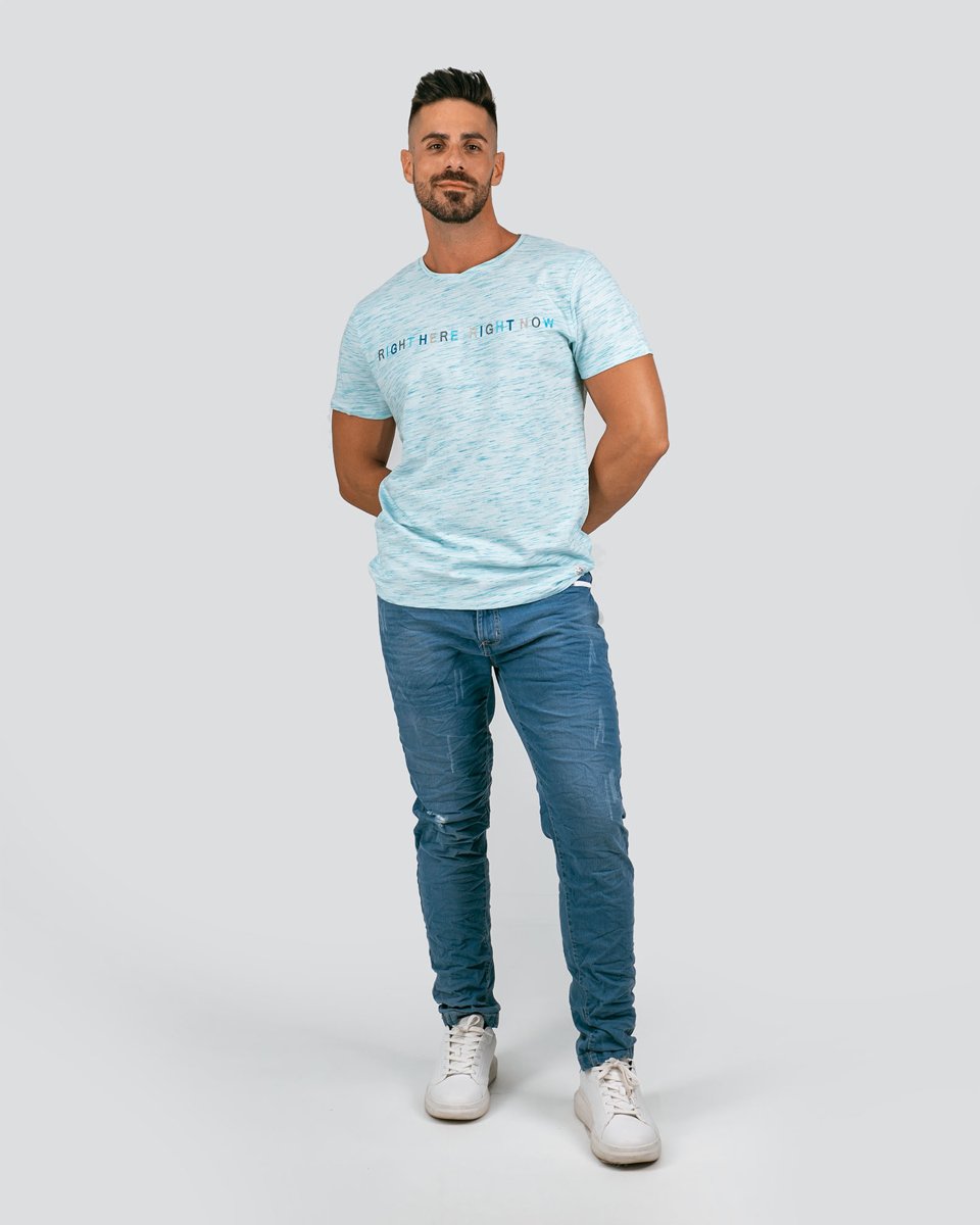 Picture of Men's Short Sleeve "Slogan" in Turquoise