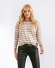 Picture of Women's Striped 3/4 Sleeve Blouse "Mia" in Beige