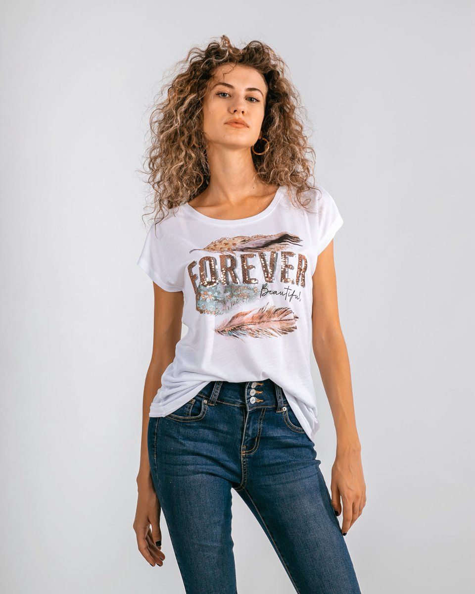 Γυναικείο Κοντομάνικο T-Shirt "Missy" σε Χρώμα Λευκό