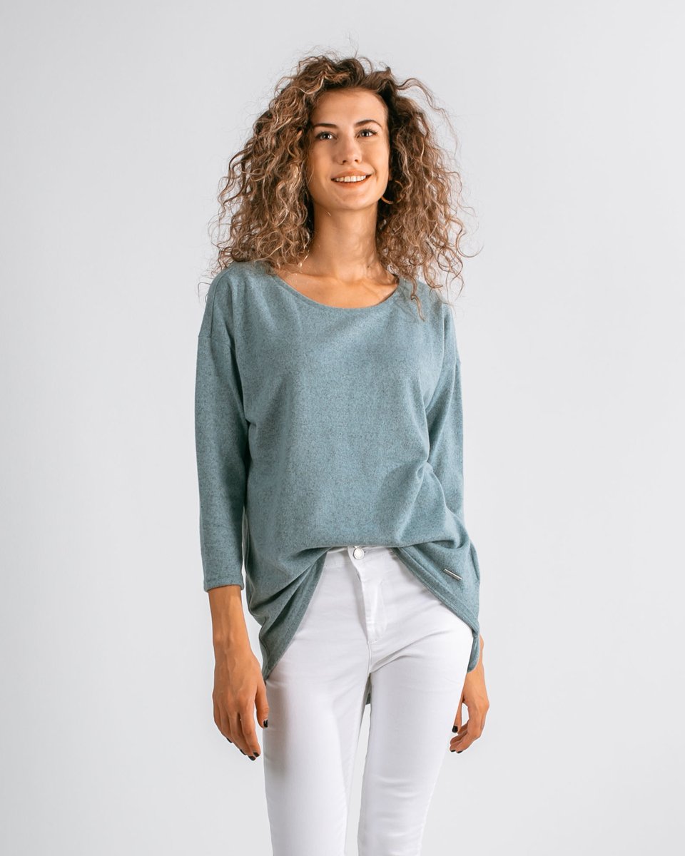 Γυναικεία Μπλούζα Μακρυμάνικη "Mia" σε Χρώμα Jade Melange