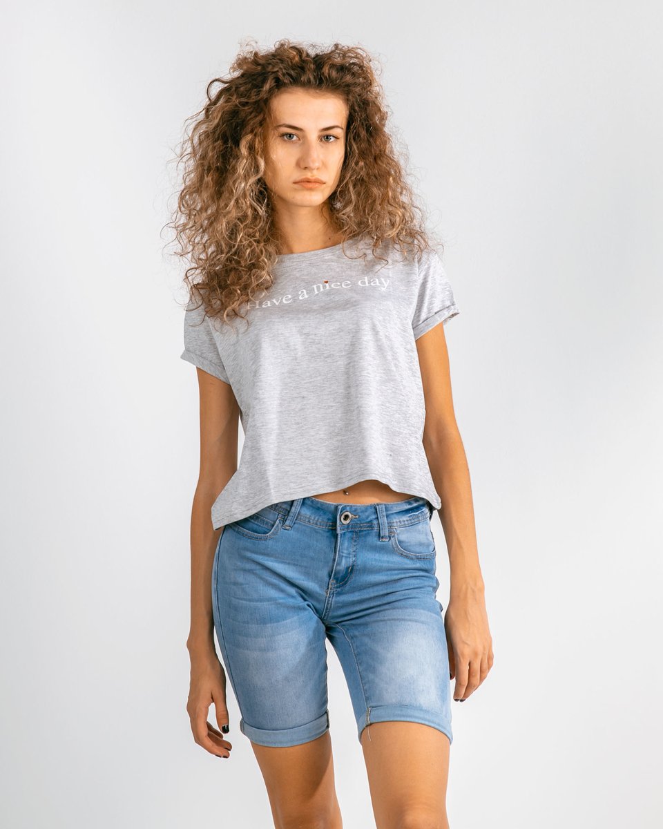 Picture of Women's Short Sleeve T-Shirt "Tia" in Grey Light Melange