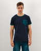 Ανδρικό Κοντομάνικο T-Shirt "Leaves Print" σε Χρώμα Σκούρο Μπλε
