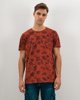 Ανδρικό Κοντομάνικο T-Shirt "All Over Leaves Print" σε Χρώμα Κόκκινο