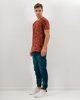 Picture of Men's Short Sleeve T-Shirt "All Over Leaves Print" in Red Dark