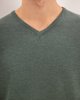 Picture of Men's Basic Sweater V neck in Green Melange
