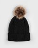 Picture of Women's Knitted Pompom Hat "Ora" in Black