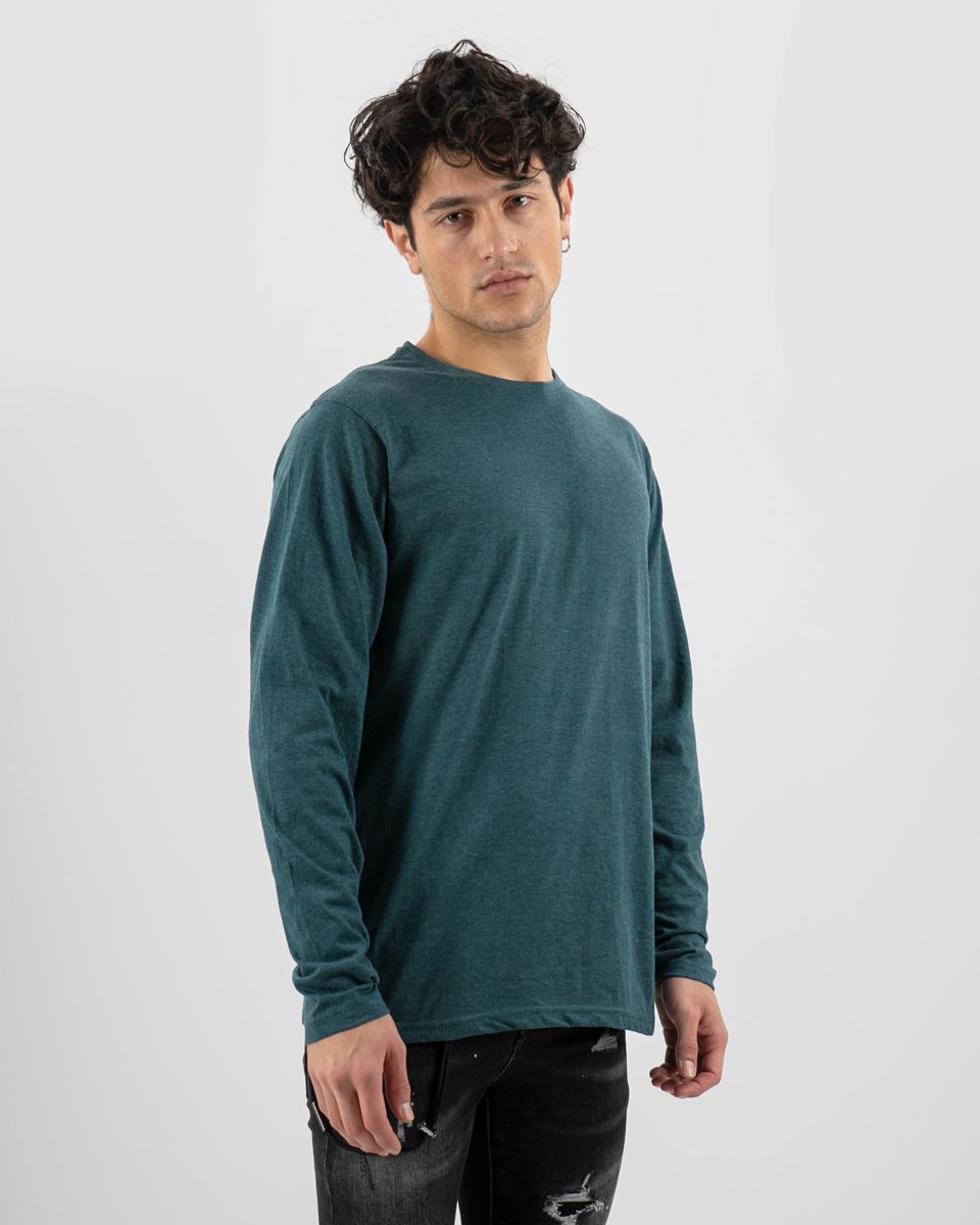 Picture of Men's Basic Long Sleeve T-Shirt in petrol