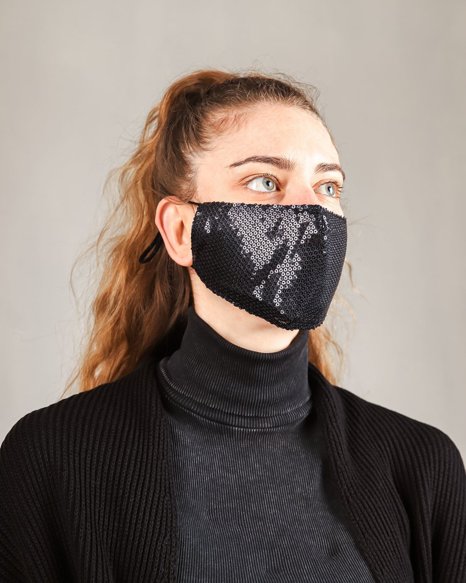 Picture of Women's Washable Face Mask "Heart" in Black
