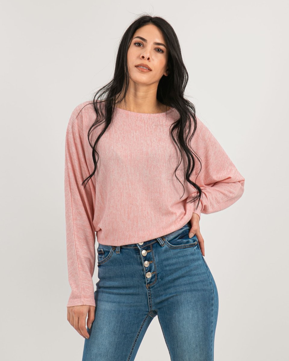 Picture of Basic Long Sleeve Sweater ''Larina'' in Blush Melange