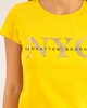 Picture of Women's Short Sleeve T-Shirt "NYC Manhattan Brooklyn" in Yellow