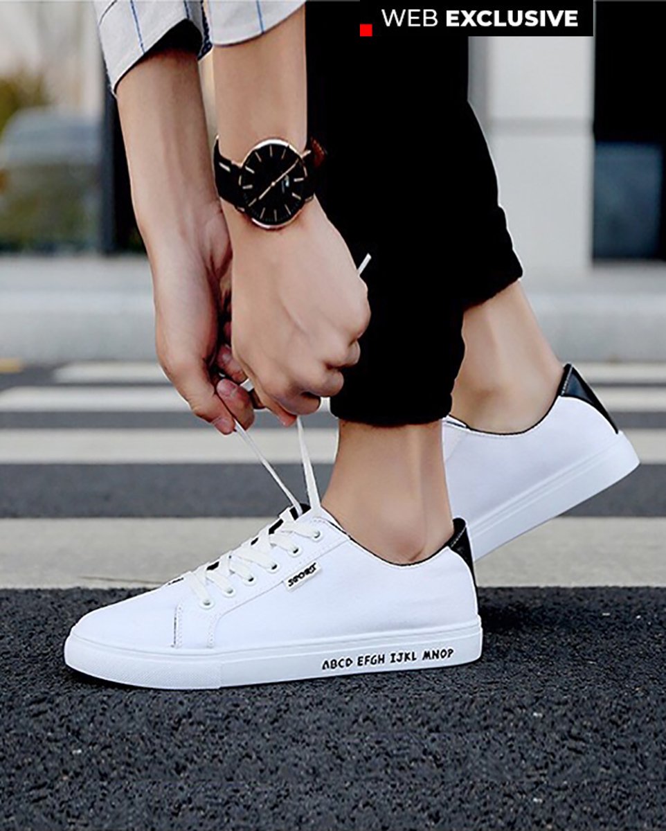 Picture of Men's Contrasting Plimsolls "Street" in White
