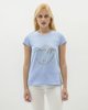 Picture of Women's Short Sleeve T-Shirt "Happy" in Blue Light