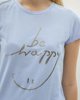 Picture of Women's Short Sleeve T-Shirt "Happy" in Blue Light