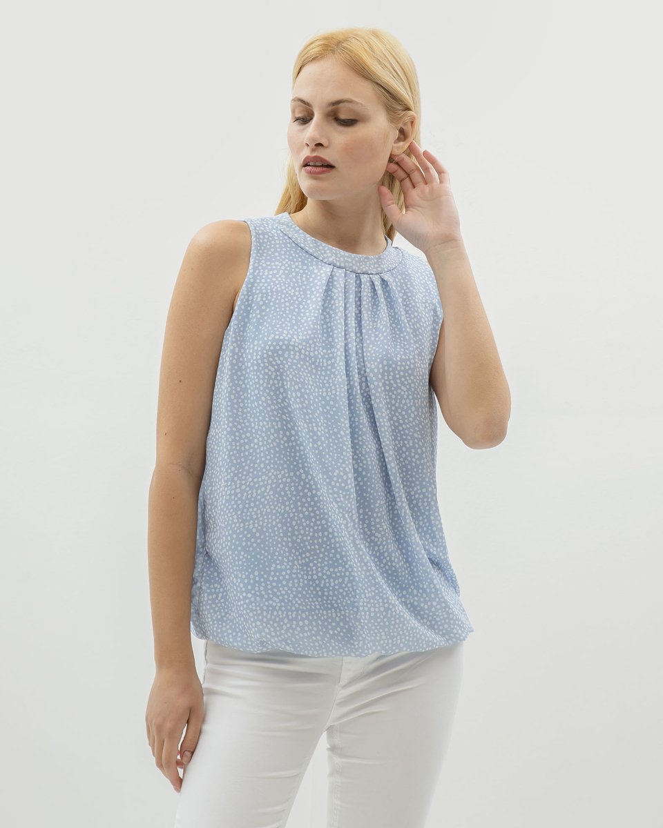 Picture of Women's Polka Dot Top "Dotty" in Blue Light