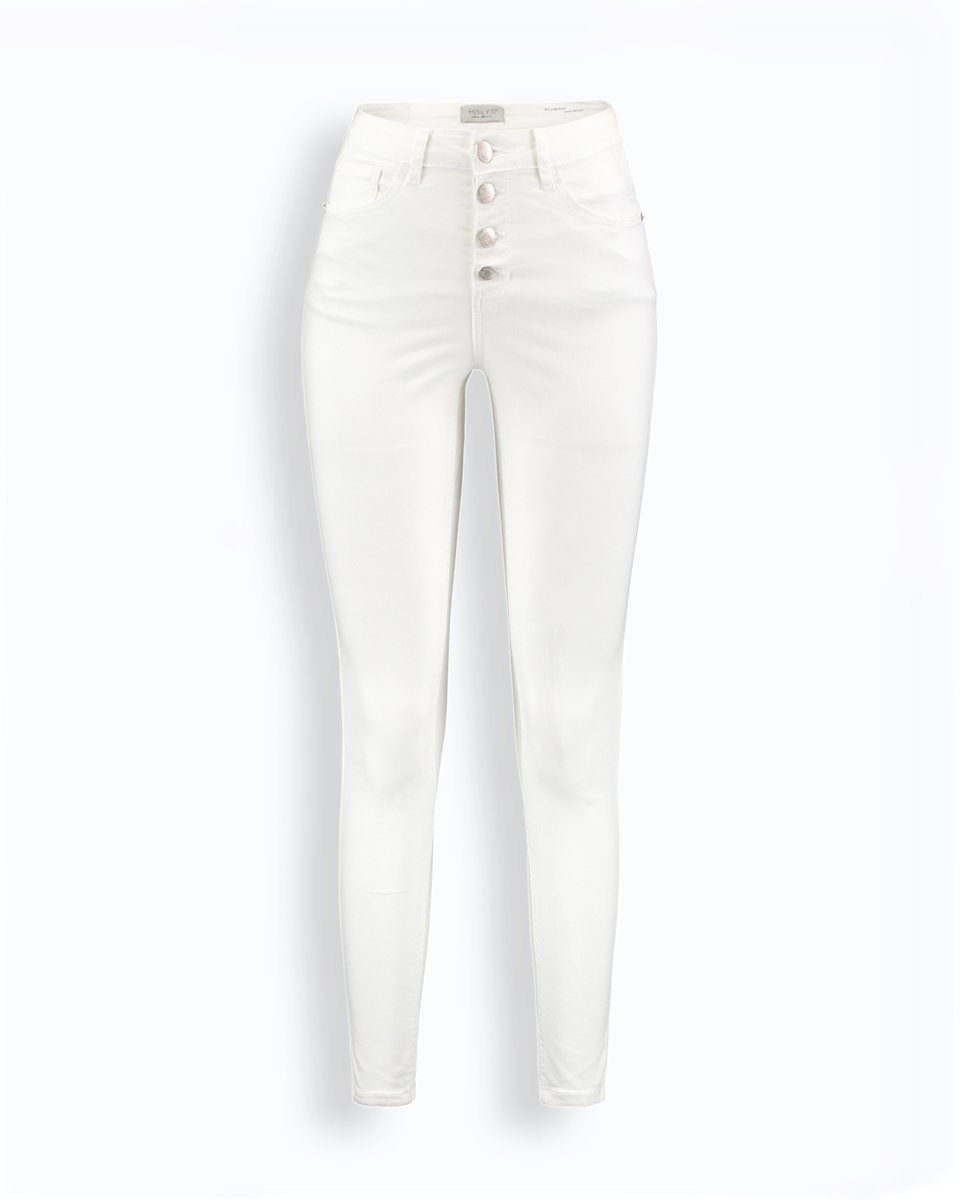 Γυναικείο Τζιν Παντελόνι Ελαστικό "Romina" σε Λευκό Χρώμα