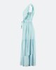 Picture of Crossover Τextured Maxi Dress "Julia" in Blue Light
