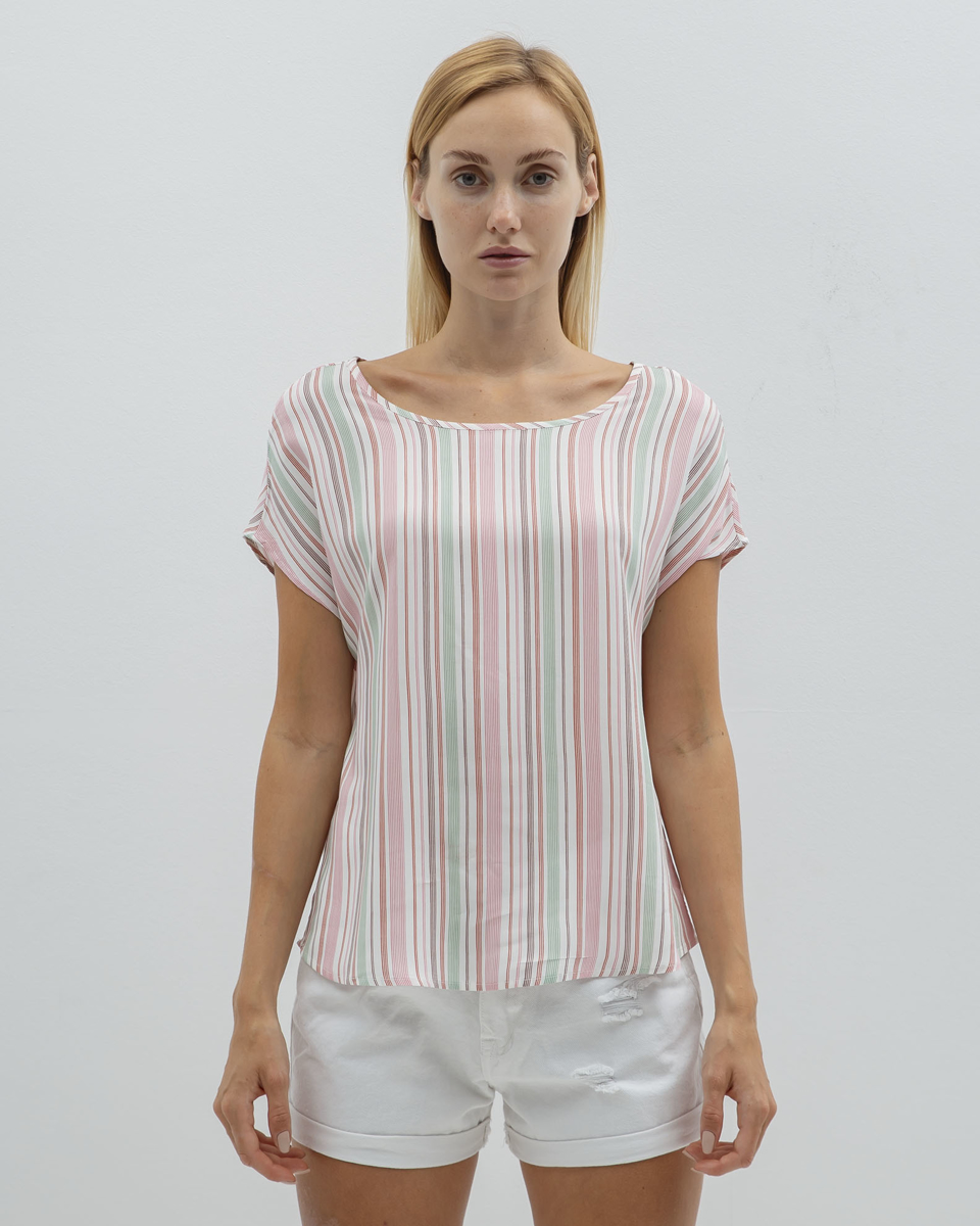 Picture of Women's Striped Short Sleeve Blouse "Farina" Multicolor