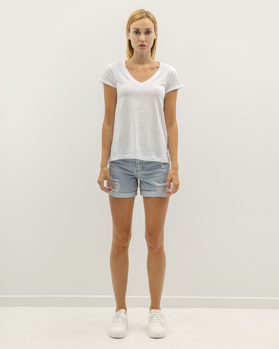 Γυναικείο Κοντομάνικο T-Shirt Flama "Irine" Λευκό