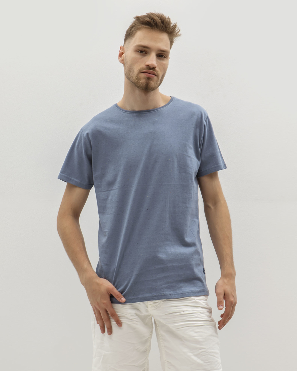 Picture of Men's Basic Short Sleeve T-Shirt in Blue Denim